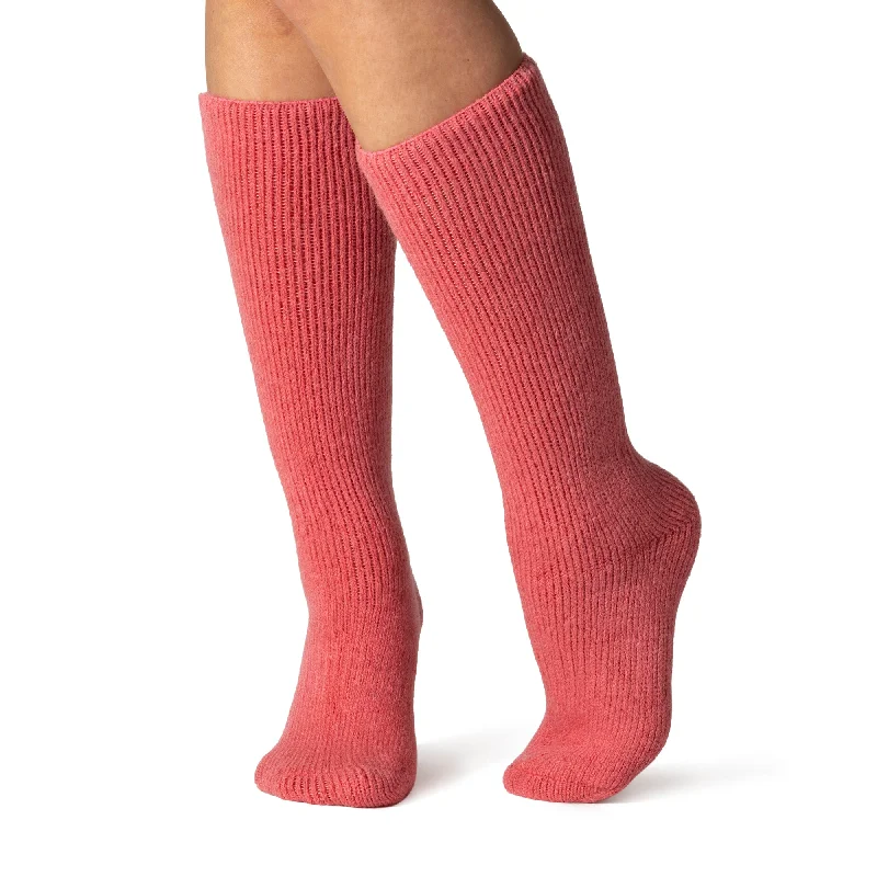 Women's over - the - calf socks with a stripe designLadies Original Long Wool Socks - Pink Women's over - the - calf socks with a stripe designLadies Original Long Wool Socks - Pink