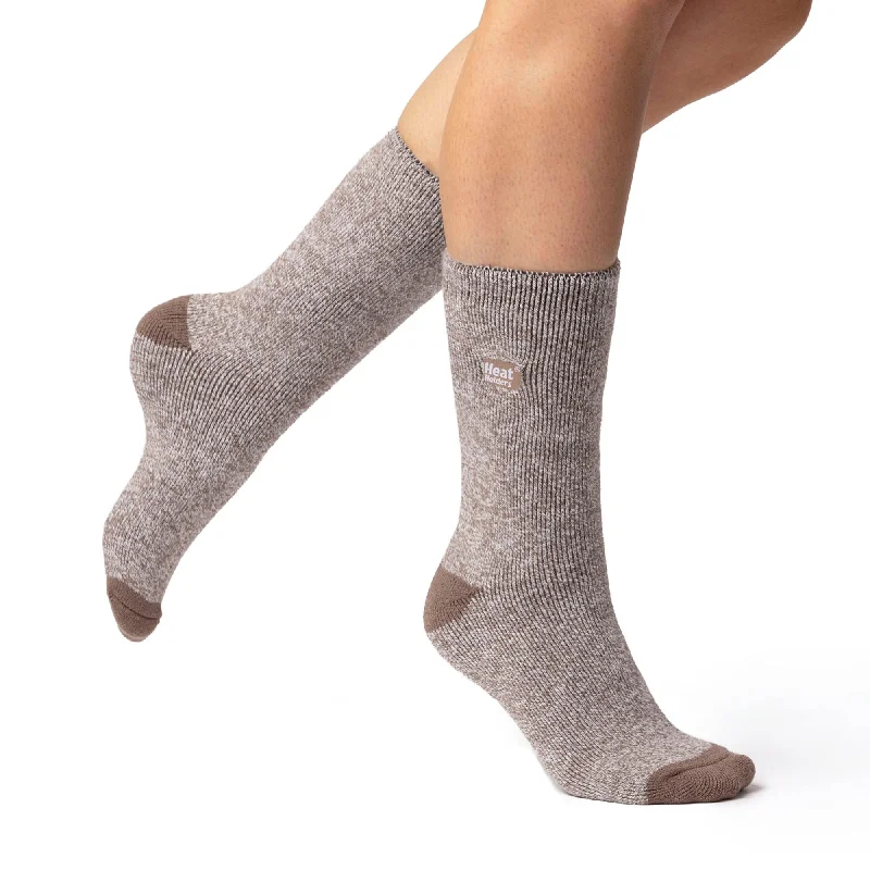 Women's no - show socks with a floral motifLadies Lite Viola Socks - Brown & Cream