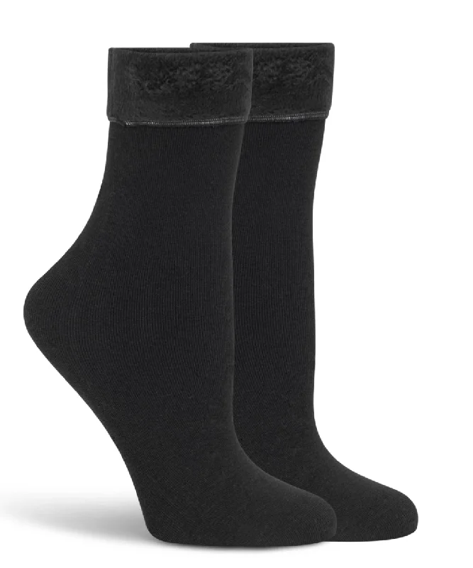 Women's moisture - wicking socks for sportsLEMON NON TERRY FAUX FUR SHOOTIE BOOTIE