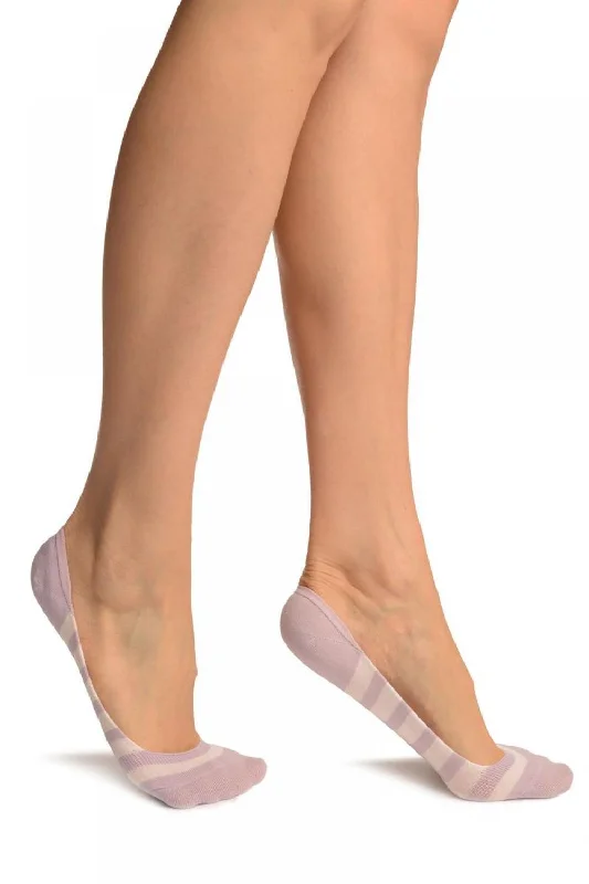 Women's adjustable - fit socks for a customized feelLilac & White Stripes Soft Back Top Footsies