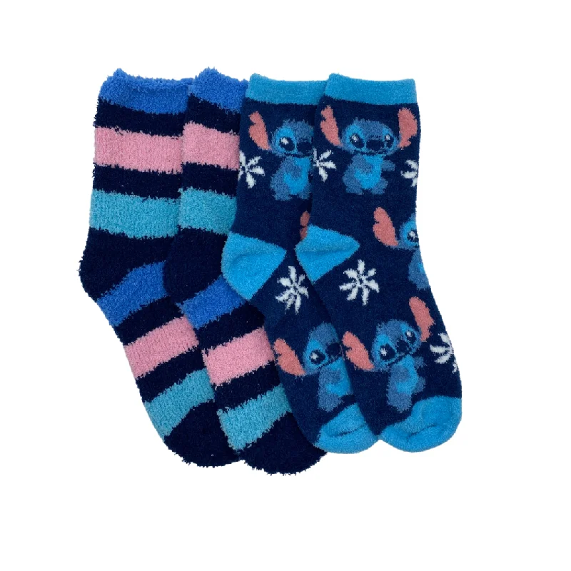 Women's crew socks with a polka - dot printLilo and Stitch 2-Pack Fuzzy Sock