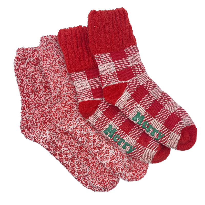 Women's thigh - high socks in a fishnet patternMerry Everything Holiday Slipper Socks with Grippers 2 Pack Women's thigh - high socks in a fishnet patternMerry Everything Holiday Slipper Socks with Grippers 2 Pack