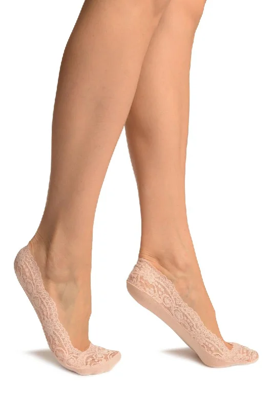 Women's compression socks for improved circulationPink Daisy Flowers Lace With Silicon Grip & Cotton Sole Footsies Women's compression socks for improved circulationPink Daisy Flowers Lace With Silicon Grip & Cotton Sole Footsies