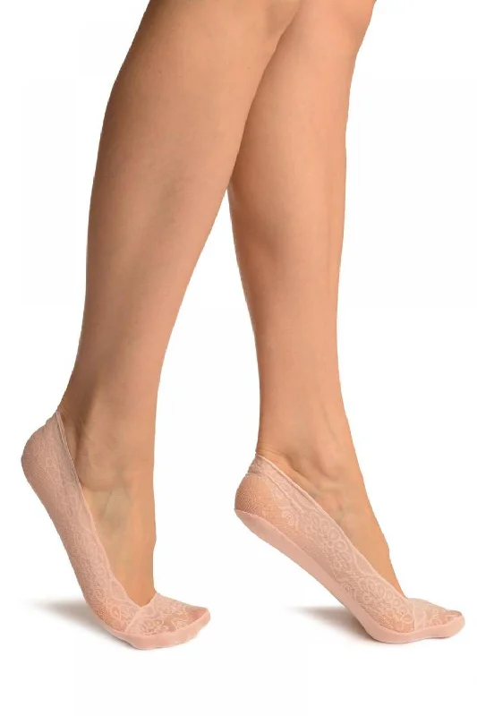 Women's wool - rich socks for winter warmthPink Floral Micro Mesh With Silicon Grip & Cotton Sole Footsies Women's wool - rich socks for winter warmthPink Floral Micro Mesh With Silicon Grip & Cotton Sole Footsies