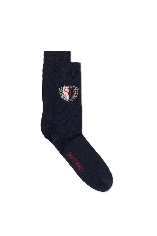 Women's microfiber socks for a lightweight optionPlain Cotton Socks - with SAINT JAMES badge (MARINE/ECUME/TULIPE) Women's microfiber socks for a lightweight optionPlain Cotton Socks - with SAINT JAMES badge (MARINE/ECUME/TULIPE)