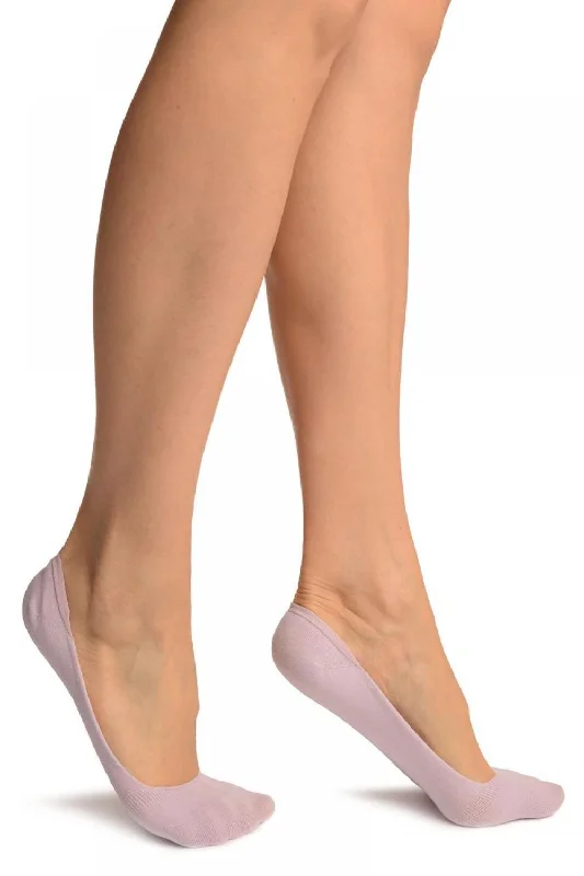 Women's cable - knit ankle socks for a cozy stylePlain Lilac Soft Back Top Footsies