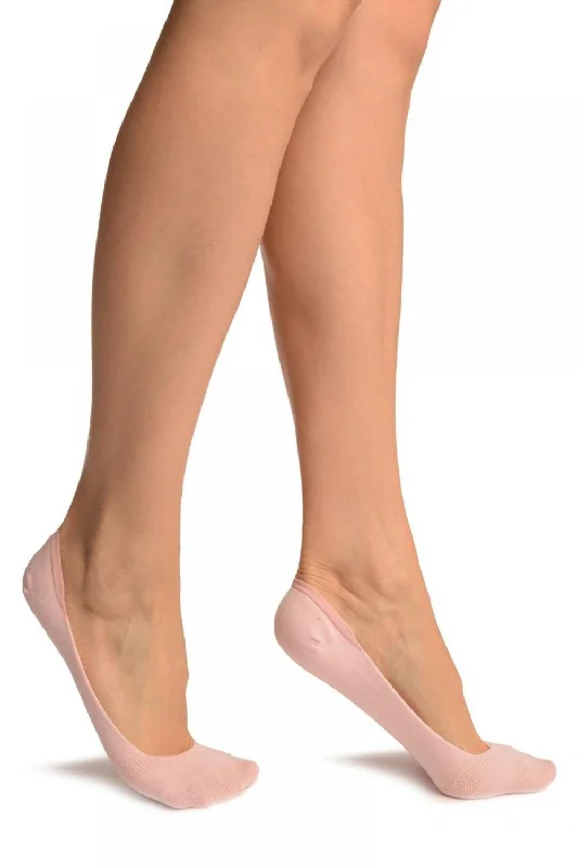 Women's over - the - calf socks with a stripe designPlain Pink Soft Back Top Footsies