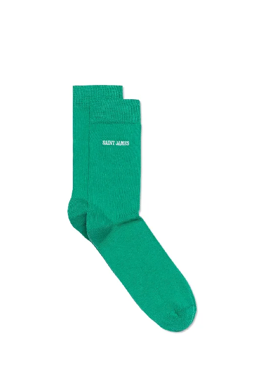 Women's knee - high socks with lace trimPlain socks with 'SAINT JAMES' embroidery - in cotton jersey (TREFLE) Women's knee - high socks with lace trimPlain socks with 'SAINT JAMES' embroidery - in cotton jersey (TREFLE)