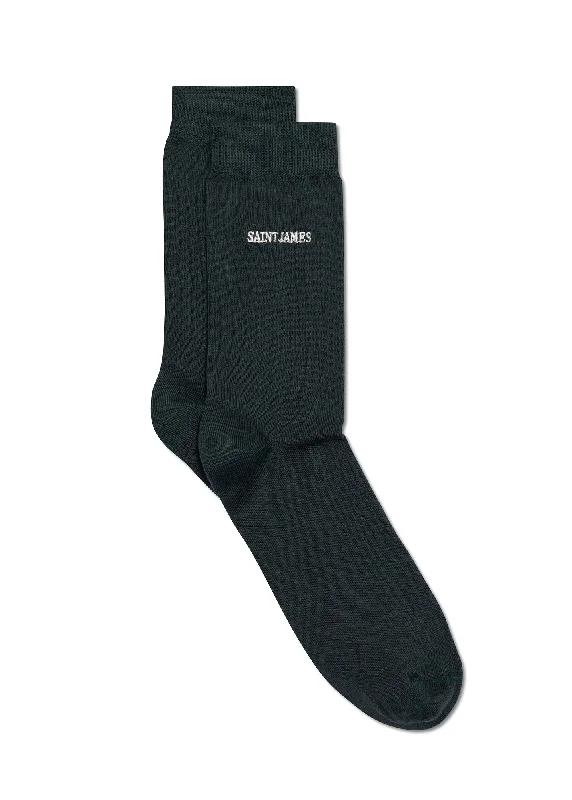 Women's adjustable - fit socks for a customized feelPlain socks with 'SAINT JAMES' embroidery - in cotton jersey (VEGETAL) Women's adjustable - fit socks for a customized feelPlain socks with 'SAINT JAMES' embroidery - in cotton jersey (VEGETAL)