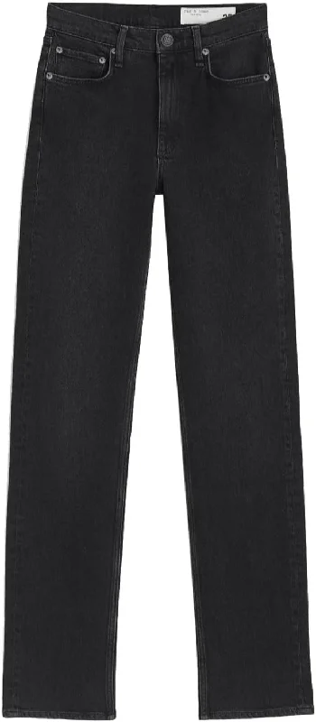 Women's pants for cocktail parties Distressed women jeans for a trendy and edgy look Rag & Bone Women Harlow Worn Black Full-Length Jeans Women's pants for cocktail parties Distressed women jeans for a trendy and edgy look Rag & Bone Women Harlow Worn Black Full-Length Jeans