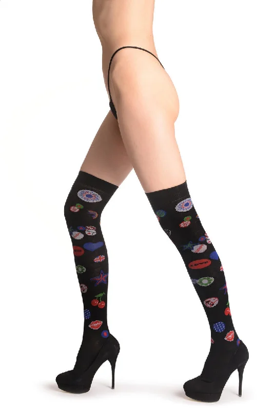 Women's non - slip socks for safetySmall Favourite Symbols