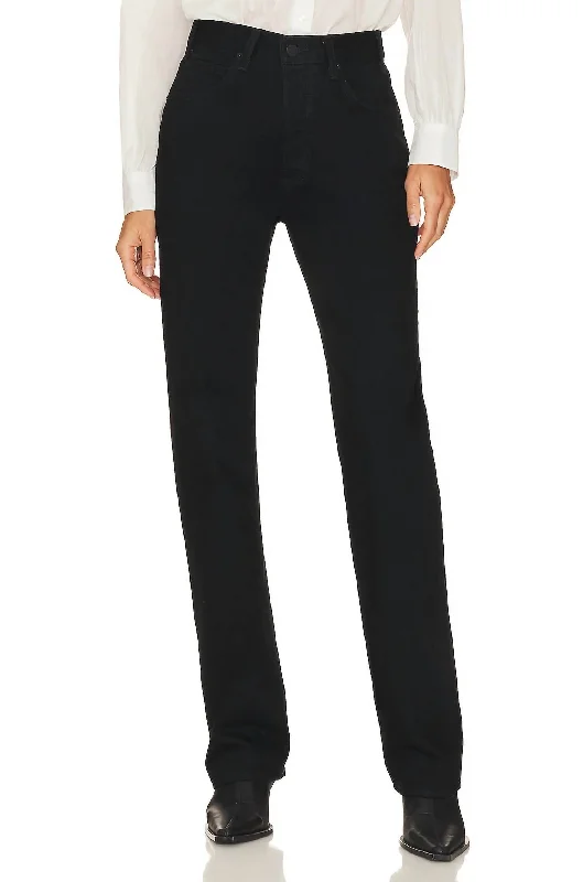 Women's elastic - waist lounge pants Acid - wash women jeans with a retro finish Smith Jean In Black Women's elastic - waist lounge pants Acid - wash women jeans with a retro finish Smith Jean In Black