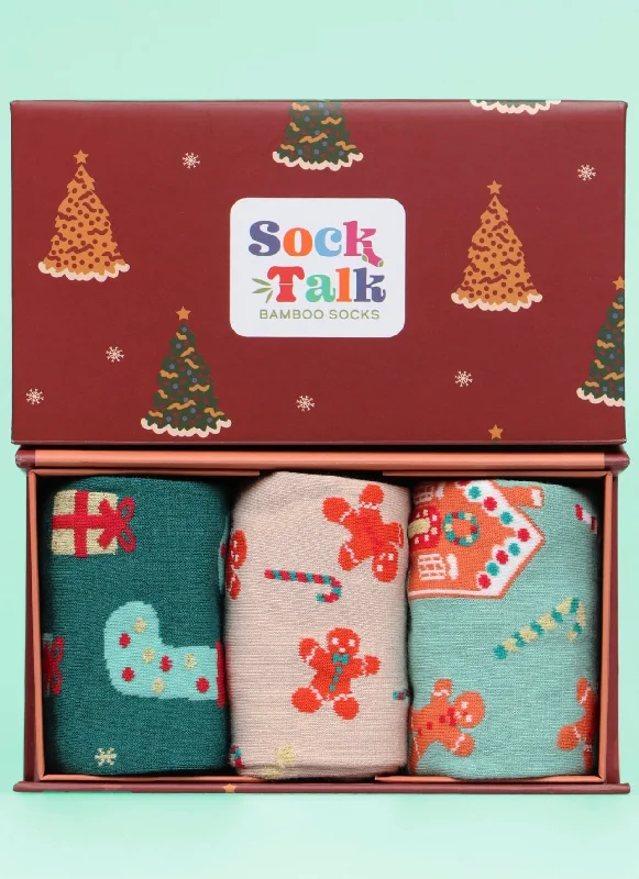 Women's hypoallergenic socks for sensitive skinSOCK TALK 3PAIR GIFT SET
