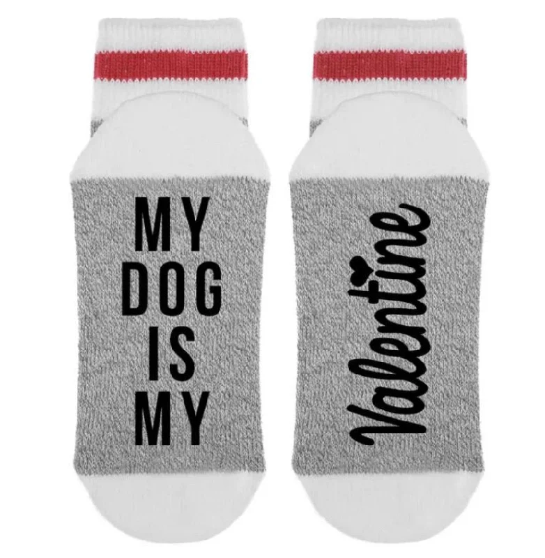 Women's nylon - reinforced socks for durabilitySOCK *DIRTY TO ME-MY DOG IS MY VALENTINE