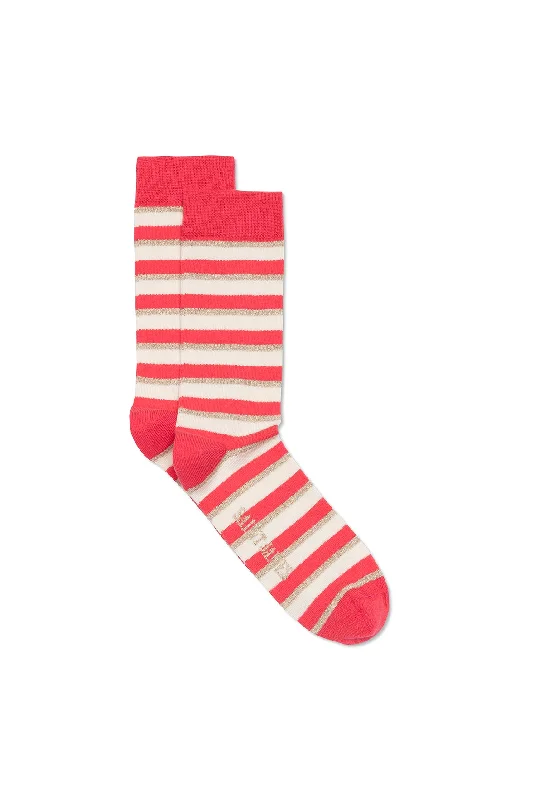 Women's thigh - high socks in a fishnet patternStriped Socks - with lurex details (DOLY/ECUME/OR) Women's thigh - high socks in a fishnet patternStriped Socks - with lurex details (DOLY/ECUME/OR)