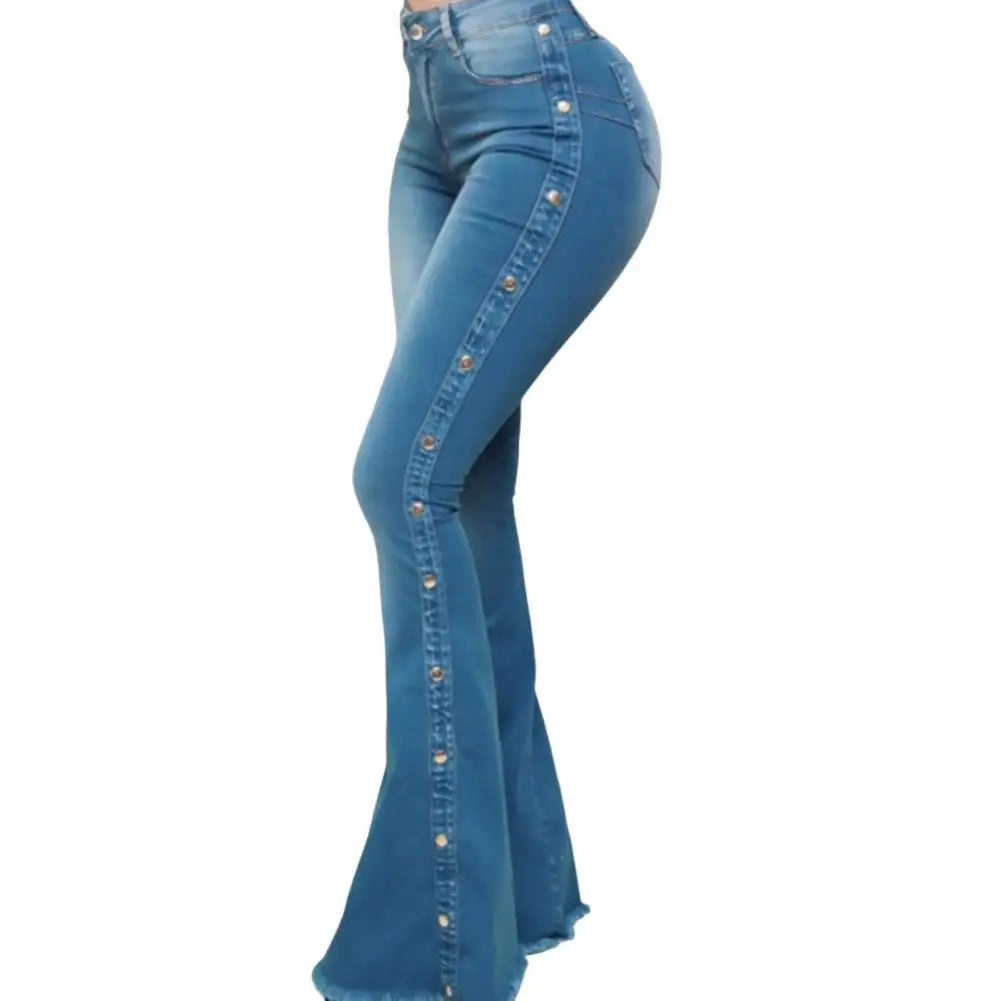Women's recycled - material workout pants Wide - leg women jeans for a modern and relaxed vibe SANWOOD Stylish Flare Denim Blue Jeans with Control Tummy for Women Women's recycled - material workout pants Wide - leg women jeans for a modern and relaxed vibe SANWOOD Stylish Flare Denim Blue Jeans with Control Tummy for Women