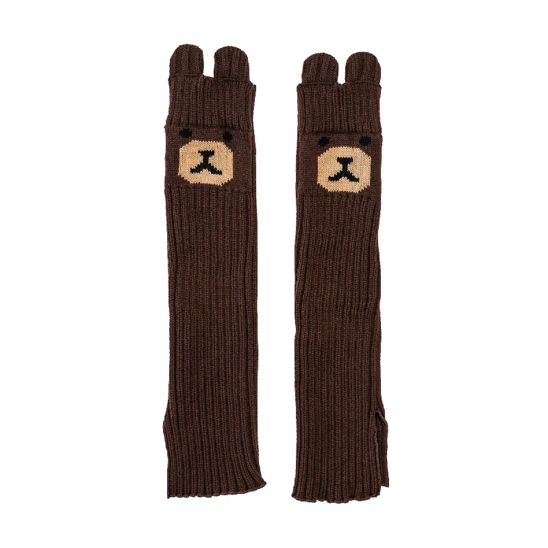 Women's wool - rich socks for winter warmthThick Rib Bear Leg Warmers