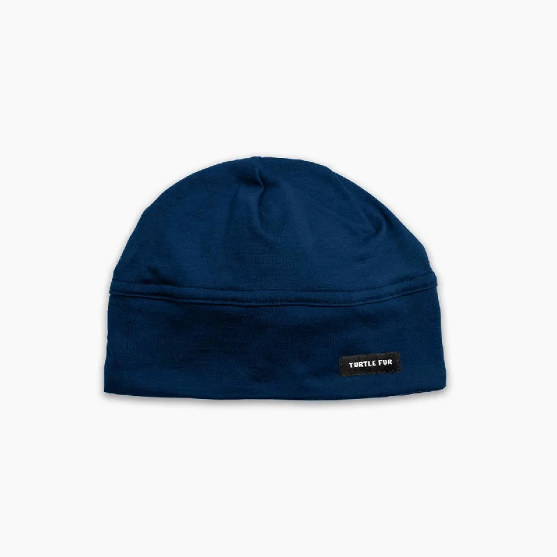 Women's ankle socks with a frilly edgeCarefree Superfine Merino Wool Beanie - Navy