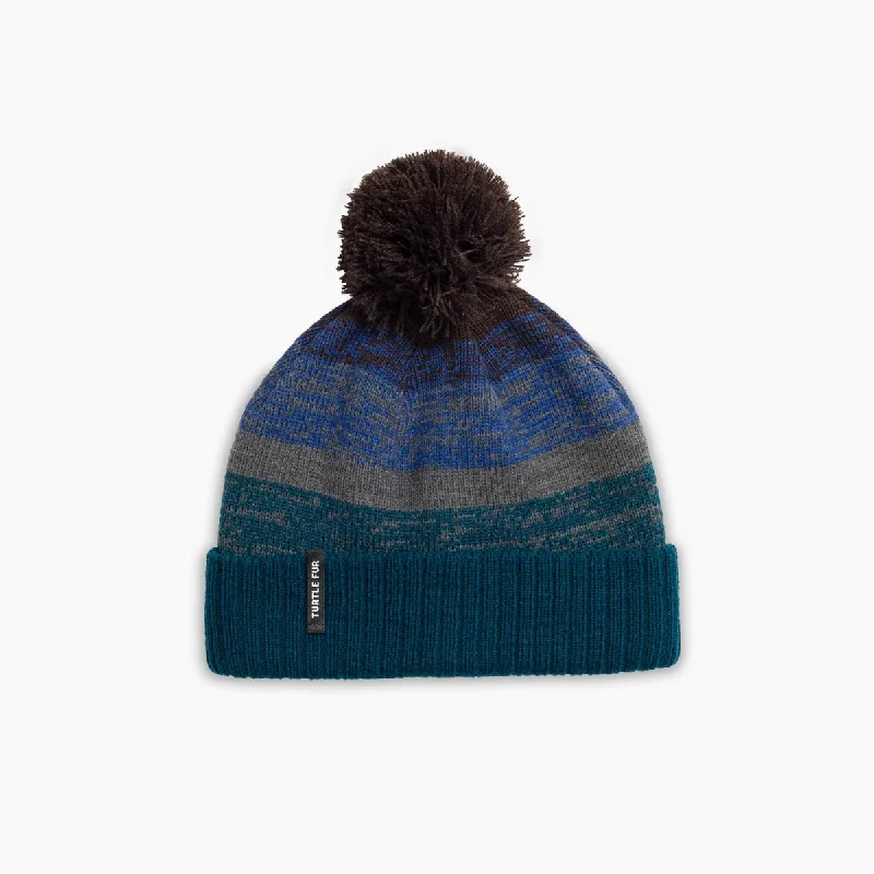 Women's bamboo fiber socks for eco - friendlinessFade Pom Beanie - Dark Teal