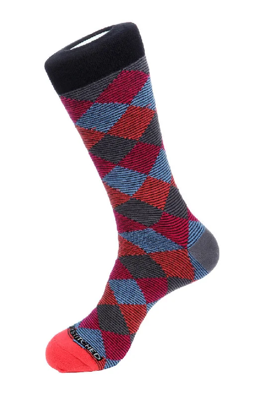 Women's cashmere - blend socks for extra softnessMixed Diamonds Sock