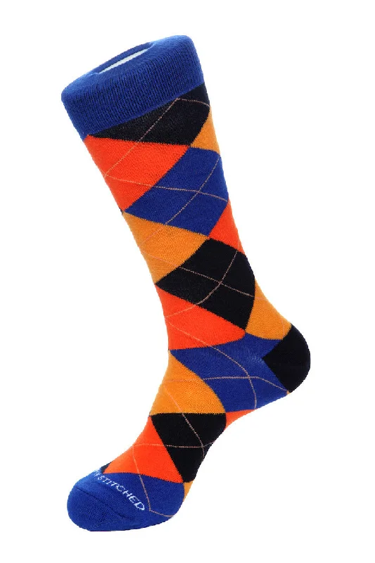 Women's cashmere - blend socks for extra softnessNight Fire Sky Argyle Sock