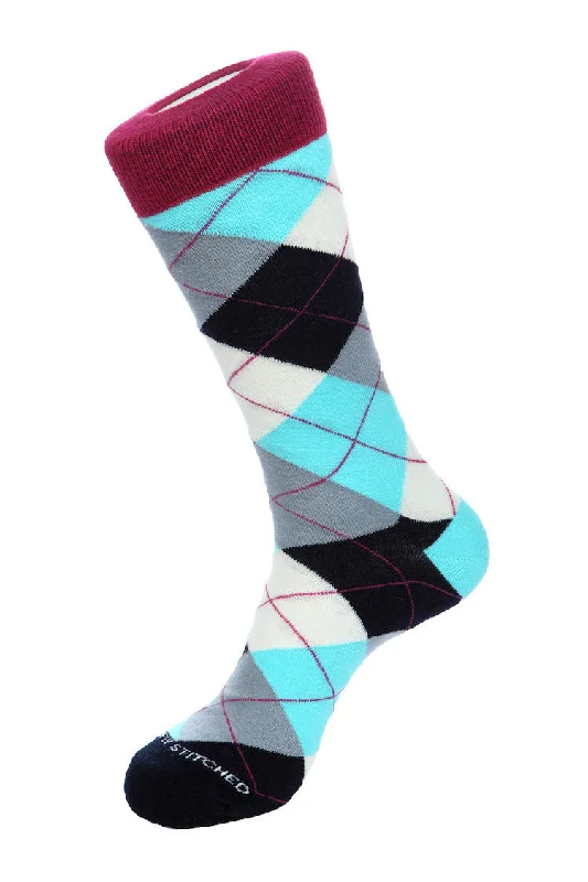Women's hypoallergenic socks for sensitive skinWinter Ice Sky Argyle Sock