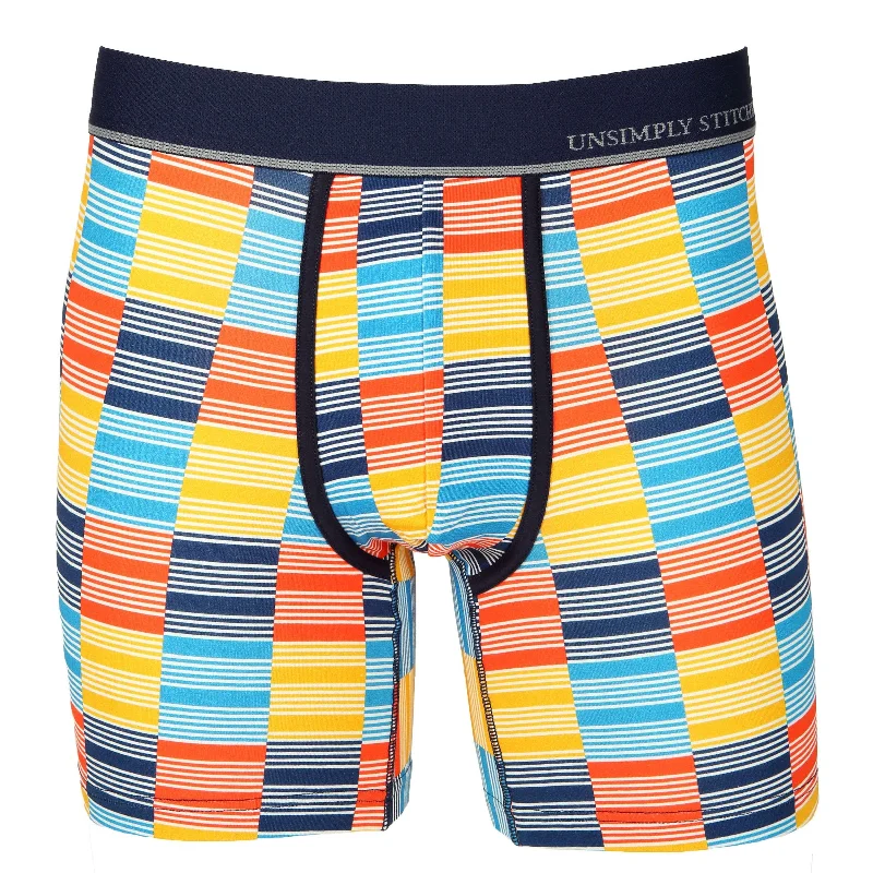 Women's thigh - high socks in a fishnet patternCheckered Stripe Boxer Brief