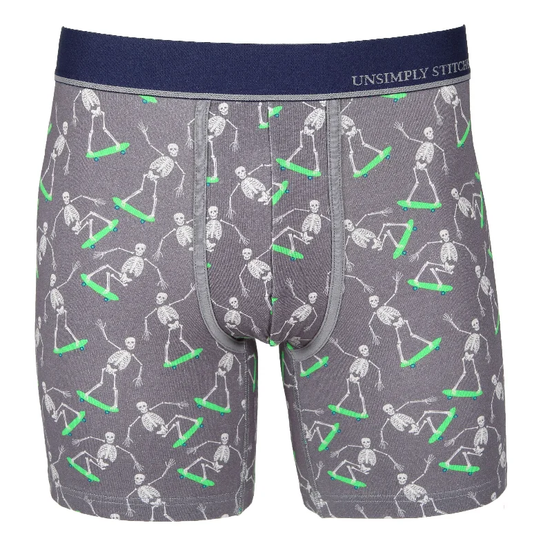 Women's bamboo fiber socks for eco - friendlinessSkateboarding Skeleton Boxer Brief