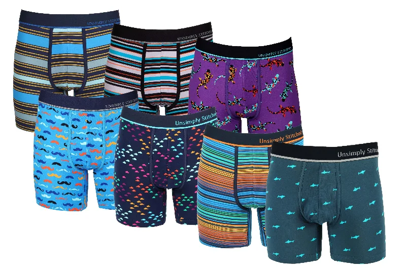 Women's thigh - high socks in a fishnet patternBOXER BRIEF 7 PACK