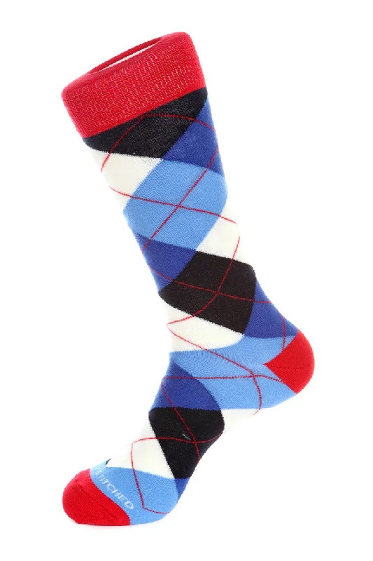 Women's satin - trimmed socks for a touch of eleganceColorful Argyle Sock