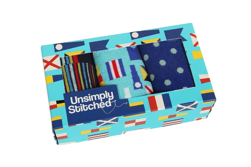 Women's cotton blend socks for breathabilityNAUTICAL FLAGS