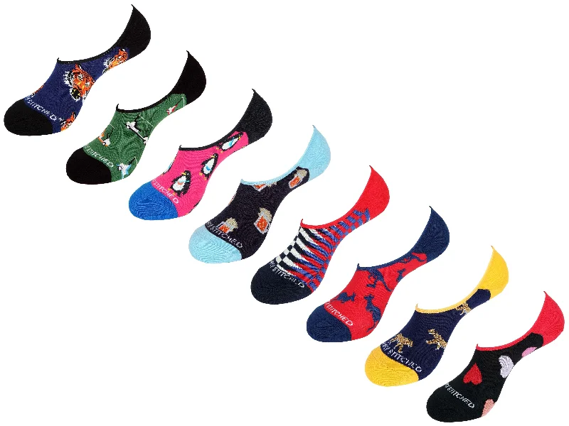 Women's thigh - high socks in a fishnet patternNo Shows Value Pack 5000