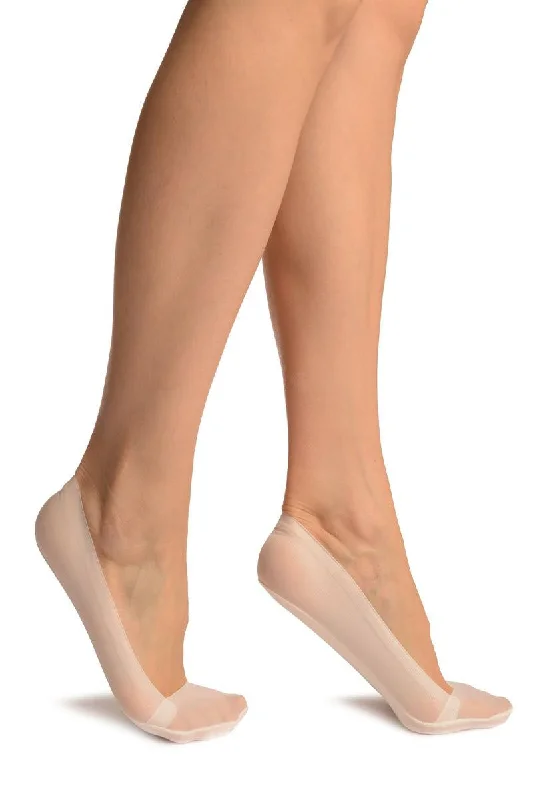 Women's adjustable - fit socks for a customized feelWhite Mesh With Silicon Grip Cotton Sole Footsies Women's adjustable - fit socks for a customized feelWhite Mesh With Silicon Grip Cotton Sole Footsies