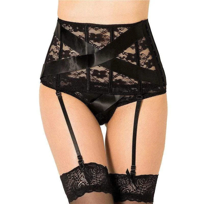 Women's thigh - high socks in a fishnet patternWomen's Gothic Strappy Mesh Splice Lace Underwear Women's thigh - high socks in a fishnet patternWomen's Gothic Strappy Mesh Splice Lace Underwear