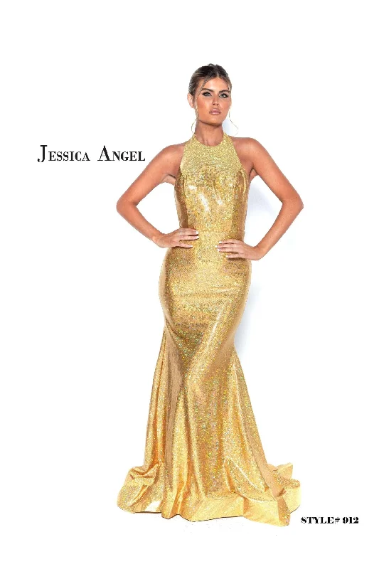 Jessica Angel Long Halter Formal Prom Dress 912